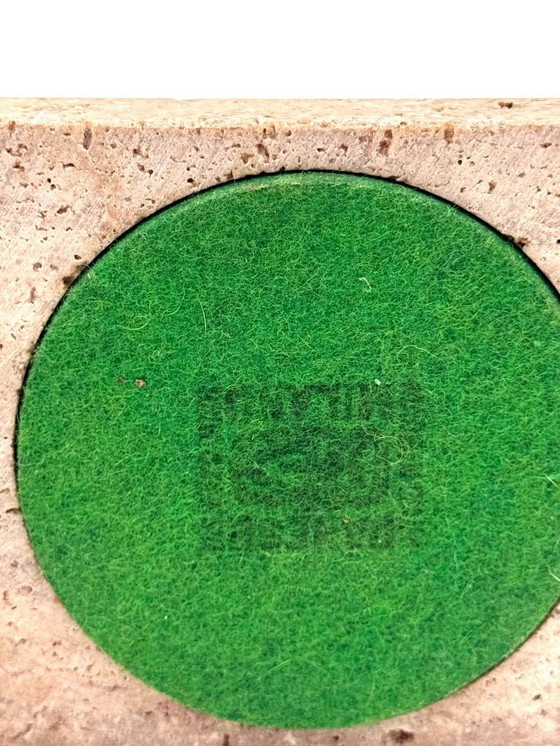 Image 1 of Enzo Mari, Set di 2 organizer da scrivania in travertino, Danese Italia 1970