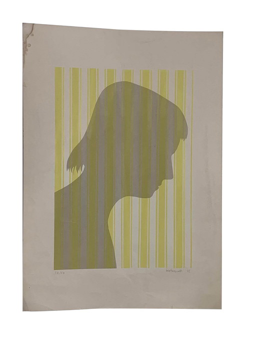 Shadows Silkscreen by Berto Ravotti, 1972