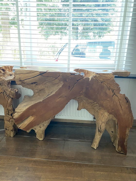 Image 1 of Solid wood side table 2 pieces