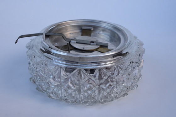 Image 1 of Vintage geslepen glazen plafondlamp