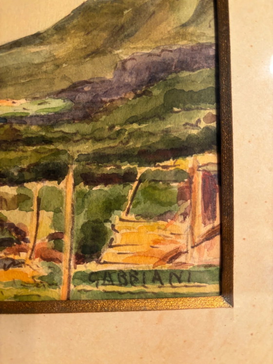 Watercolor Landscape Painting by Giacomo Gabbiani, 1950s, Paintings & Drawings (photo 7 of 9)
