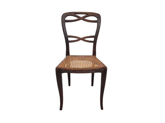 Image 1 of Horrix - Silla de comedor - (madera de cerezo) - Mimbre - La Haya - 1860