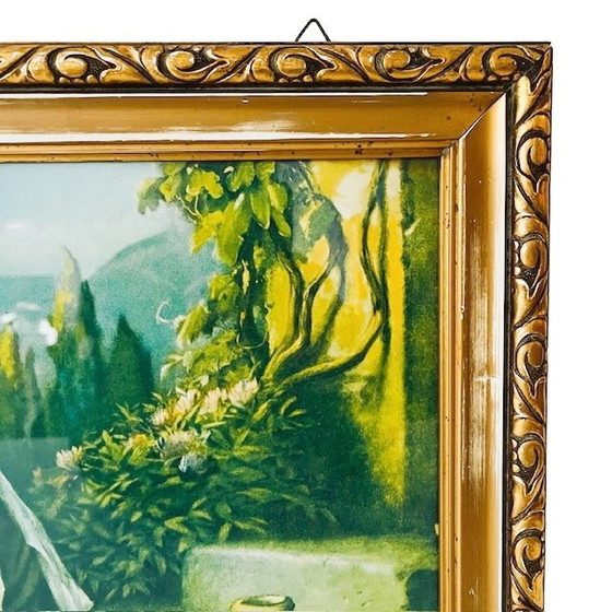 Image 1 of Quadro religioso vintage con cornice Madonna delle Colombe Natale anni '60