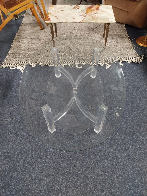 1 tavolino da caffè Lucide con piano in vetro di BOR-design, anni '80