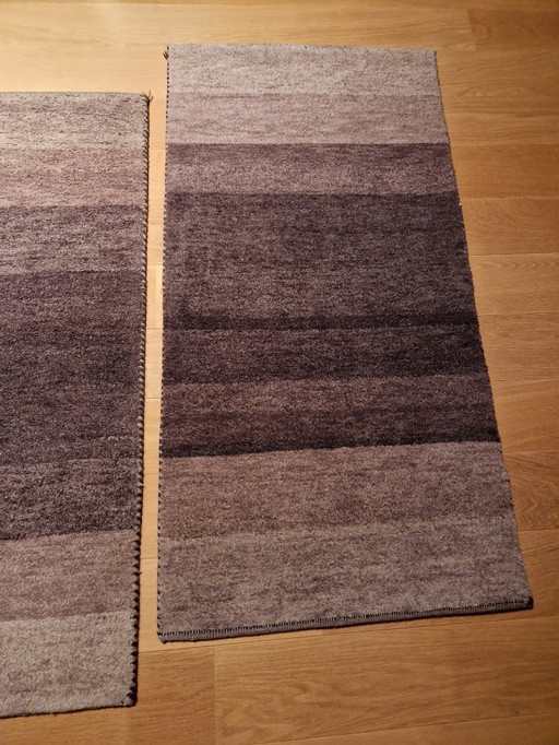 2 tappeti India Gabbeh S-07/Grigio + certificato