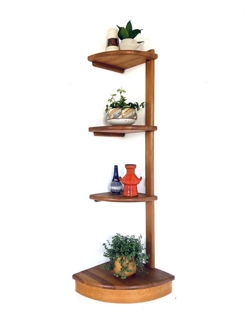 Meuble d'angle vintage plantes etagere, Dyrlund '70s