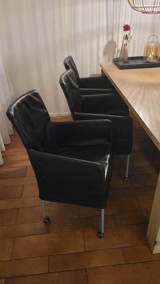 6 sedie in pelle nera mobili ma ptima