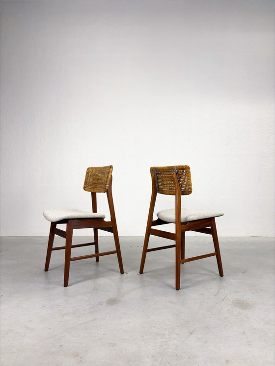 Set of Vintage Dining Chairs with Woven Cane Backrest – Wood (photo 10 of 19)