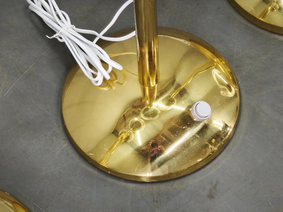 Set aus 4 Space Age Stehleuchten aus Messing und Blasenglas, Kamenický Šenov – Brass (photo 7 of 15)