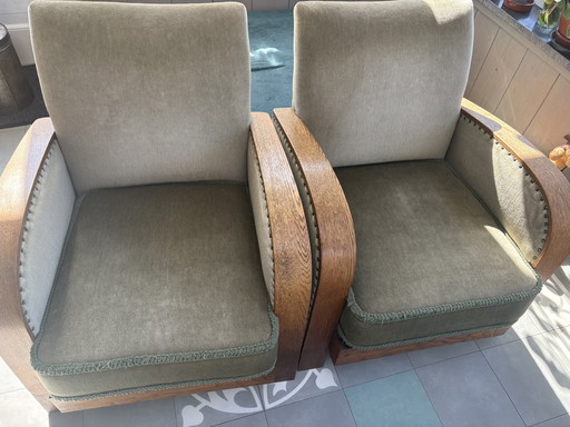 Twee identieke vintage fauteuils
