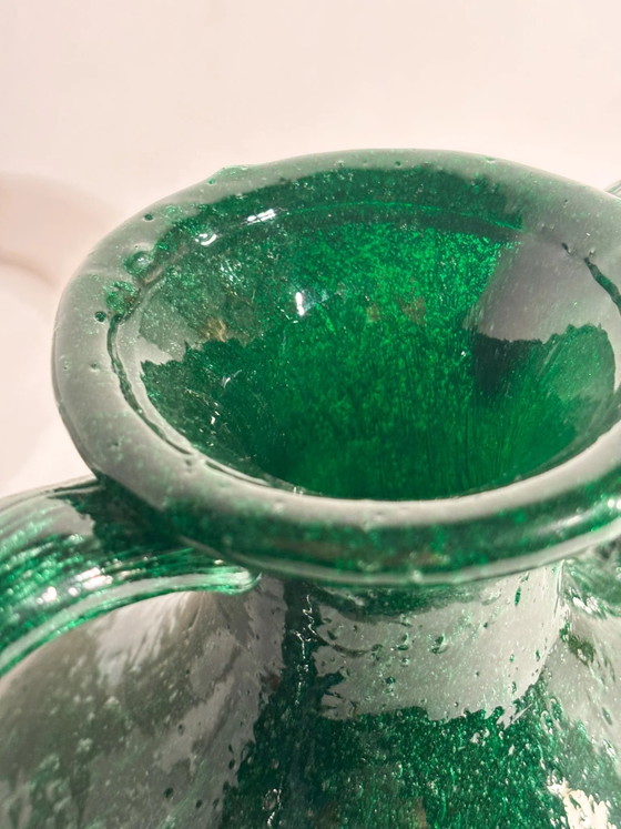 Green Murano Glass Vase with Pulegoso Technique, 1970s (photo 10 of 12)