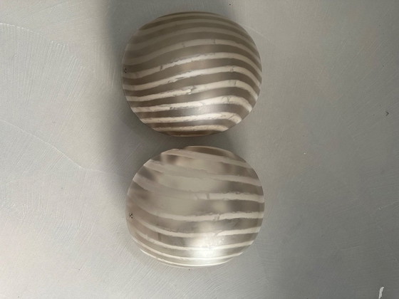 Putzler Lampada da tavolo, Vetro a strisce a forma di fungo, Peill & Putzler, Lampade da tavolo, Bianco (foto 5 di 15)