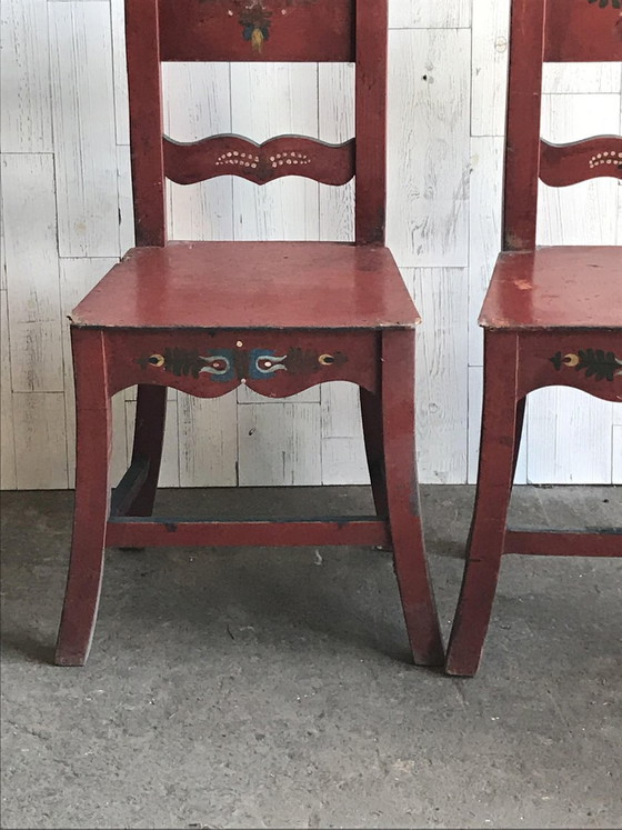 Antique Painted Wooden Dining Chairs, Set of 4 (photo 11 of 11)