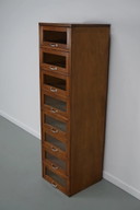Vintage German beech/oak haberdashery cabinet/display cabinet, 1950s