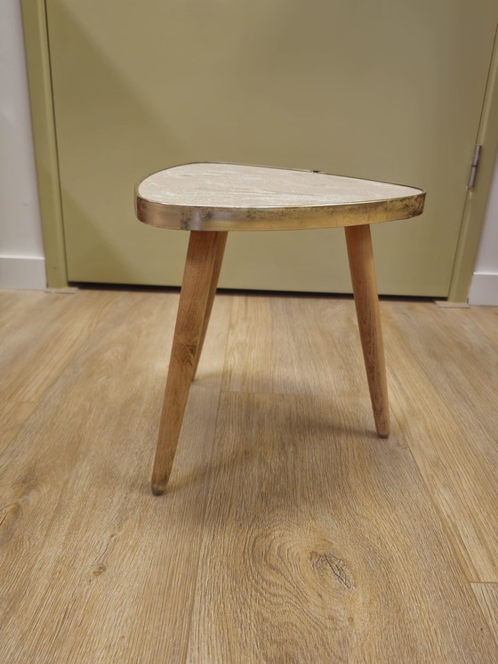 Image 1 of Vintage Plantentafeltje Tafeltje Bijzettafeltje Tafel Roze