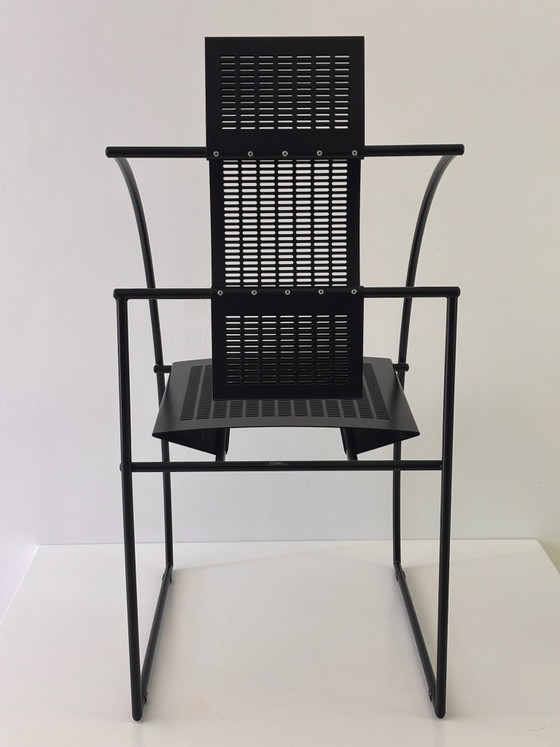 Chaise Quinta Mario Botta pour Alias 1985 Métal Tubulaire Laqué Noir Métal Perforé Hors Production Design (photo 4 of 15)