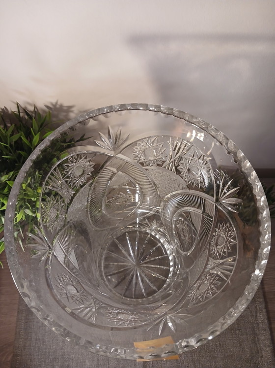 Monumental Hand-Cut Crystal Vase HS SUDETY POLAND 5kg New Condition Category 1 (photo 5 of 12)