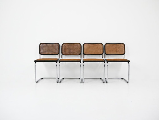 Image 1 of Eetkamerstoelen stijl B32 van Marcel Breuer, set van 4
