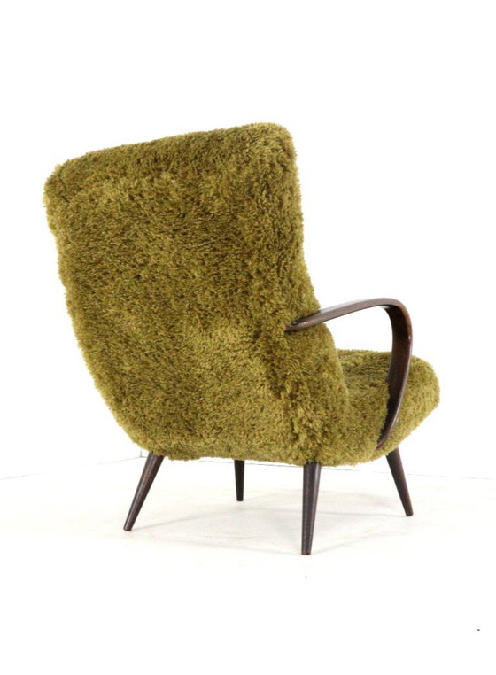 Image 1 of Vintage fauteuil Doodly gestoffeerd harig fluffy
