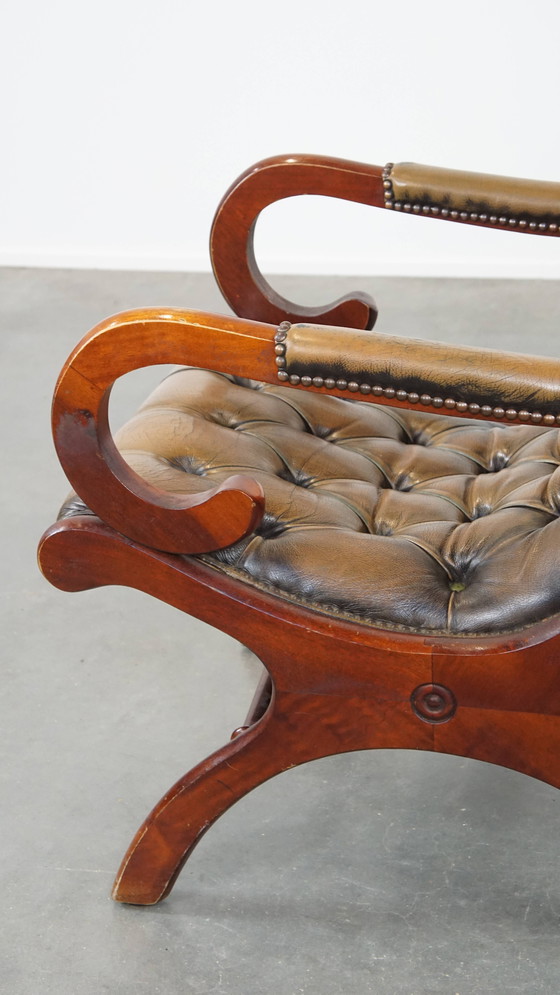 Image 1 of Green Vintage Chesterfield Armchair