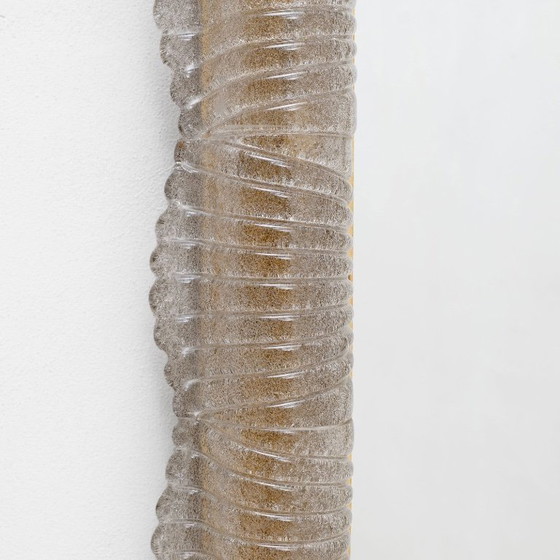 Image 1 of Mid-century Modern Italian Sculptural Backlit Mirror in Murano Glass and Brass