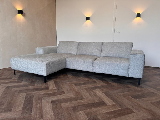 Canapé d'angle en bois gris 265 x 165 cm – hoekbanken, Textile