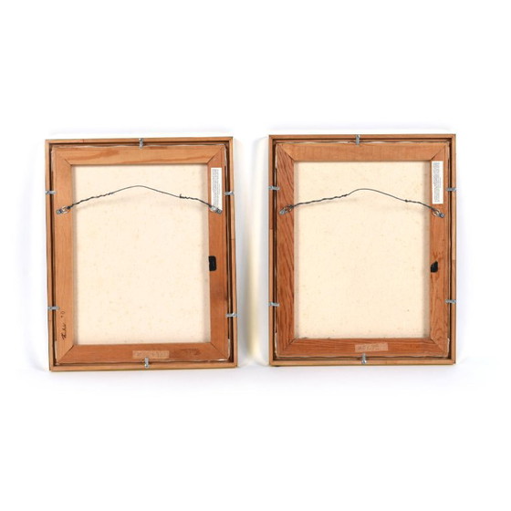 Image 1 of Pareja de cuadros dorados verdes de musas desnudas femeninas de Swanson