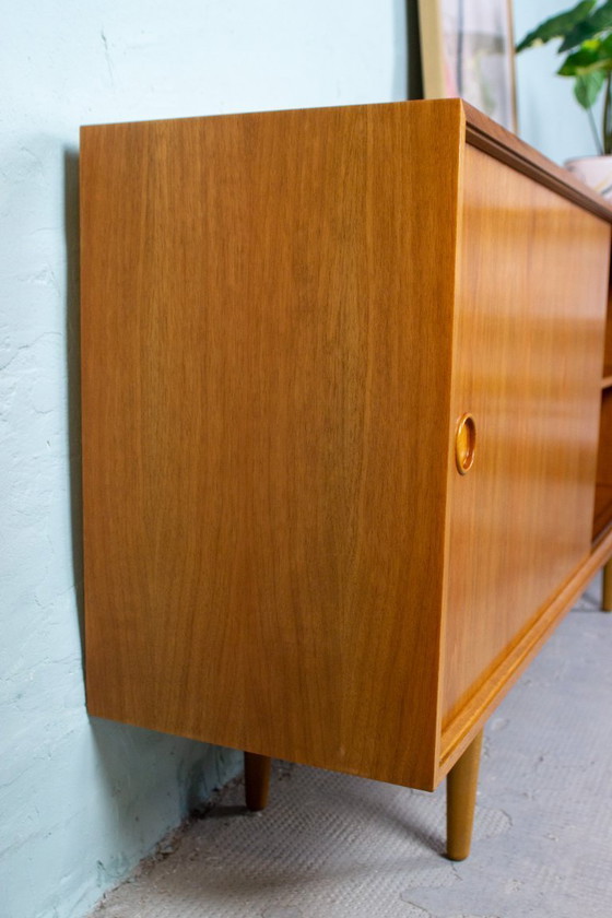 Image 1 of Vintage sideboard chest of drawers shelf teak nut mid century 60s