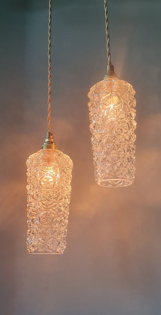 Set Lampade a sospensione Vintage Texture Vetro - Design Mid-century. – Metal (photo 4 of 20)