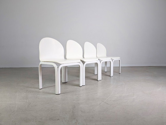 Image 1 of Originele 4-delige set Knoll Orsay stoelen Gae Aulenti stoel lederdesign