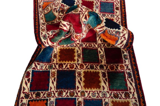 Image 1 of Handgeknoopt Gabbeh nomadisch tapijt Shiraz - 243 x 81 cm | Wol, Kleurrijke natuurlijke kleuren