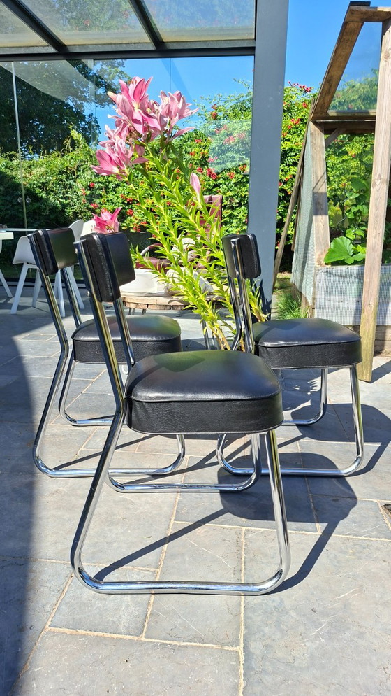Mid Century Bauhaus Style Chairs – Eetkamerstoelen, Skai (photo 3 of 16)
