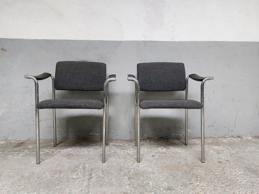 2 x vintage gray armchairs