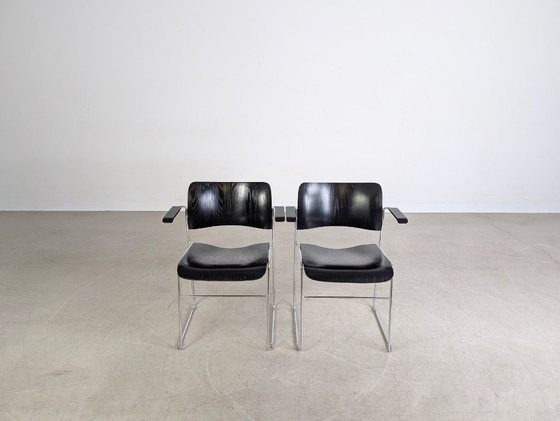 Image 1 of Originele set van 4 Howe 40/4 stoelen David Rowland Midcentury stapelstoel