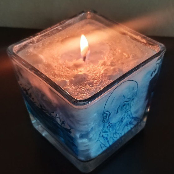 Himalayas · Collectible 1/1 Hand-Painted Functional Candle · Inspired by Nicholas Roerich – Glass art, Glass (photo 11 of 13)