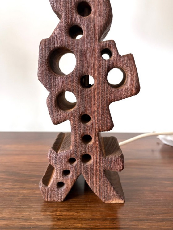 Image 1 of Special vintage retro wooden table lamp from the 60s/70s