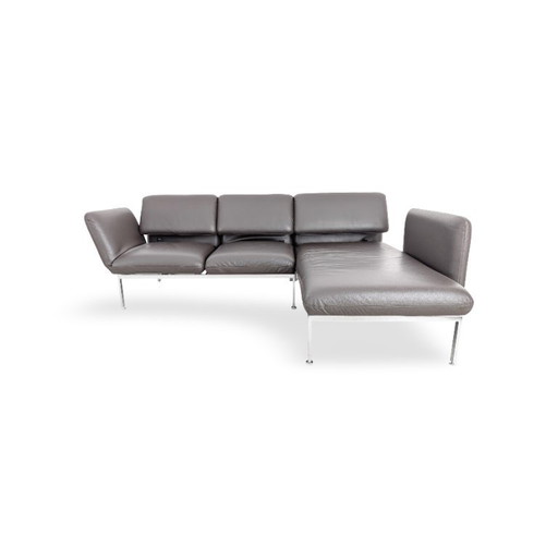 Original Brühl Roro Sofa Eckcouch Leder Small Design Grau – hoekbanken, Leather