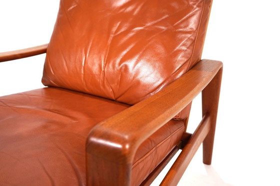 Image 1 of Poltrona Komfort in pelle di teak di Arne Wahl Iversen, 1960