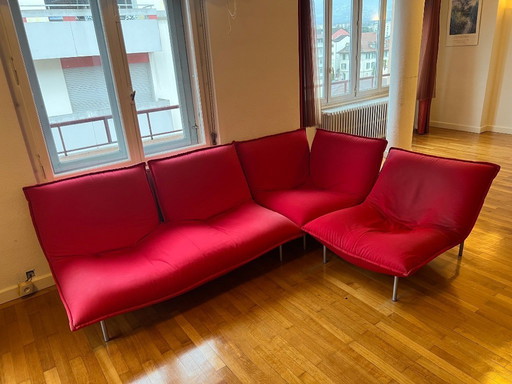 Modulares Ecksofa „Câlin“ – Pascal Mourgue für Cinna / Ligne Roset – 4-Sitzer, rot