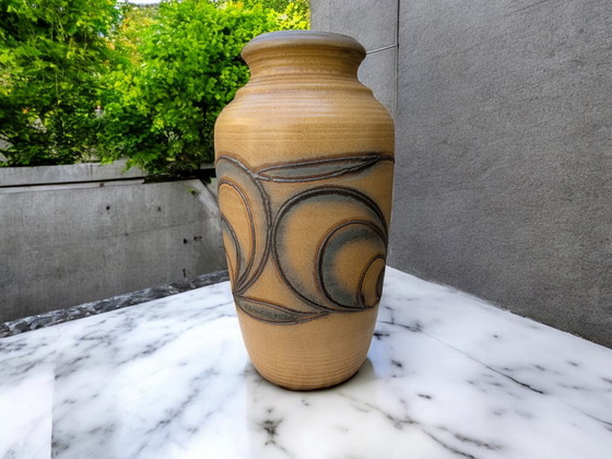 Image 1 of Large Bay ceramic floor vase 630-50, W. Germany Vintage floor vase with Fat Lava decor.
