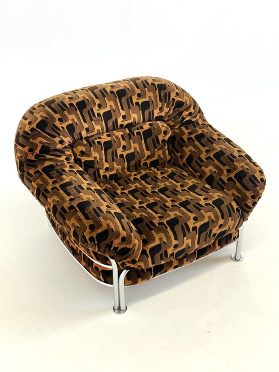 Image 1 of Vintage Italiaanse lounge stoelen met buisframe