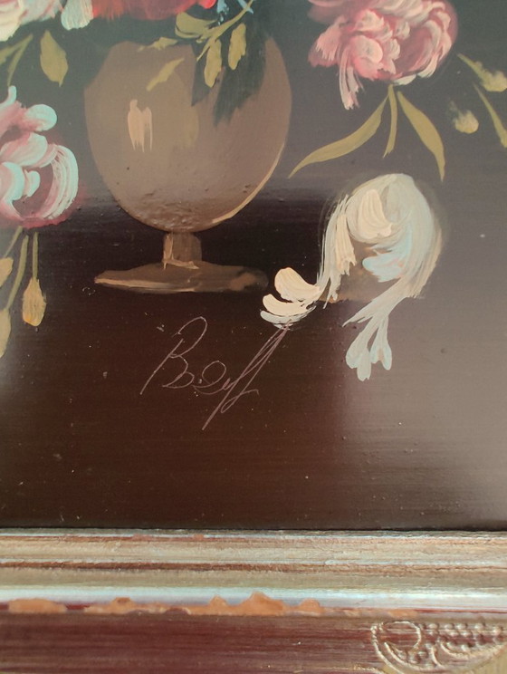 Image 1 of Oil paint on copper panel. Framed.