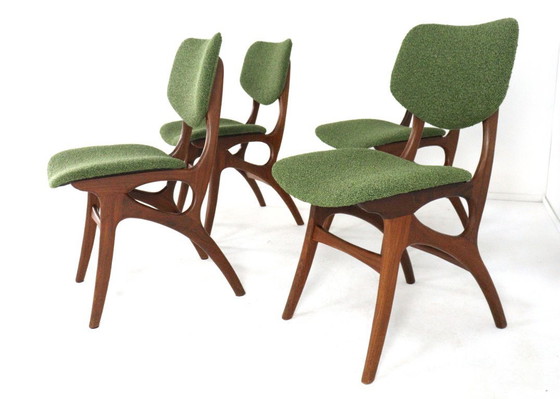 Image 1 of Ensemble de 4 chaises de salle à manger Pynock, style vintage, rembourrées