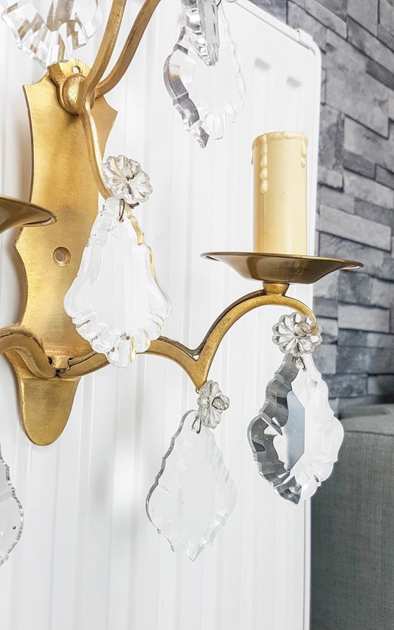 Paar Wandleuchten aus Bronze und Kristall MG – Beleuchtung, Crystal, Klassiek (photo 6 of 11)