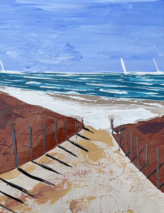 Image 1 of Het strand - acryl Door Frédéric Cadiou