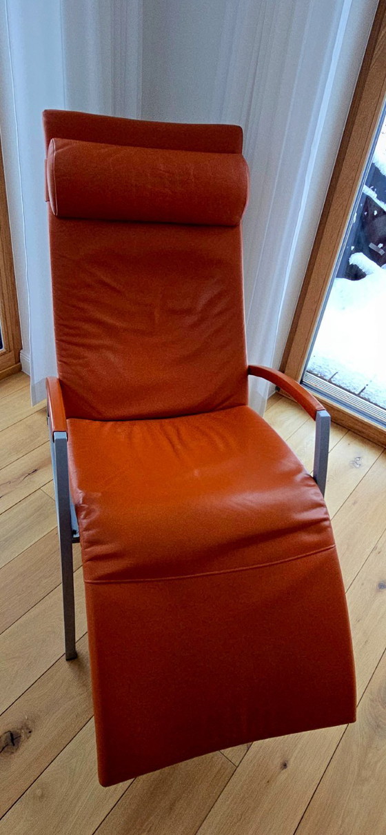 Image 1 of Rolf Benz 2300 Designklassiker in rotorangem Nappaleder – 3er, 2er & Funktionssessel