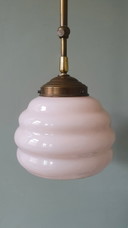 Suspension rose Art Déco vintage - Lampe suspendue - Forme bulle
