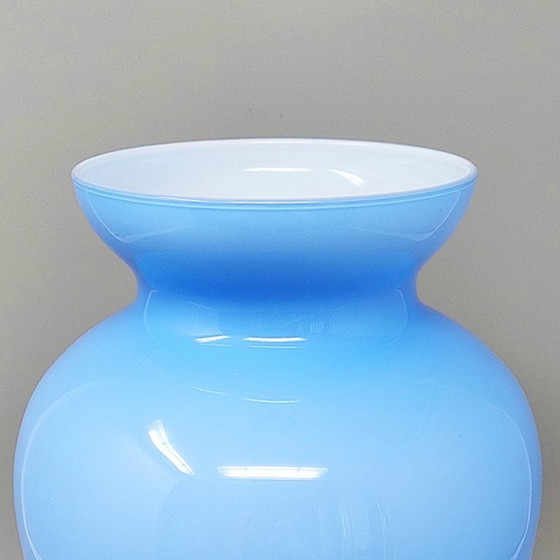 Image 1 of 1960s Astonishing Blue Jackated Vase in Murano Glass. Made in Italy