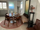 Walnut Dining Table with Stainless Steel Base, Truly Beautiful, Diameter 120 cm, Height 75 cm