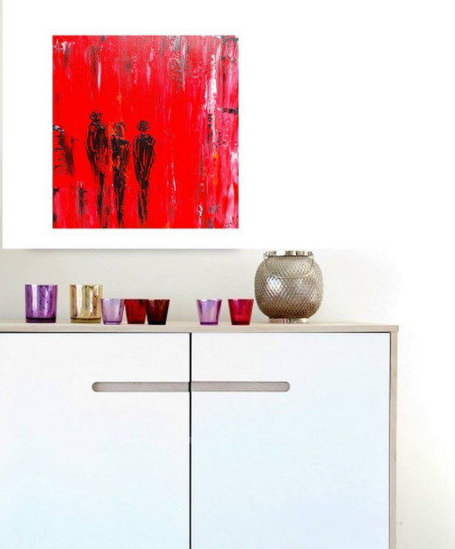 Abstract painting red